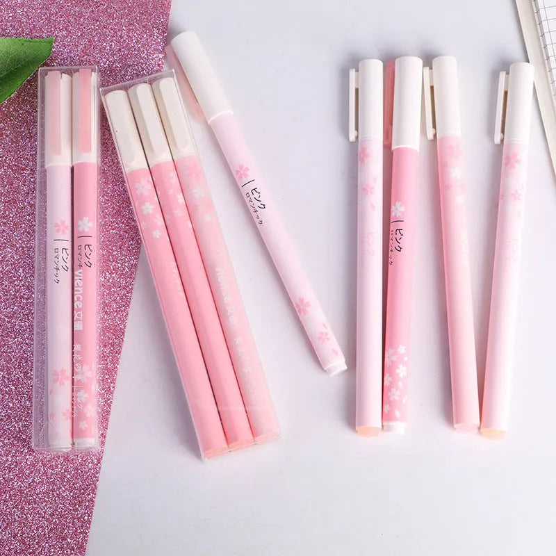 Sakura gel pen set showing plastic barrels with needle point tips in 0.35mm and 0.5mm sizes