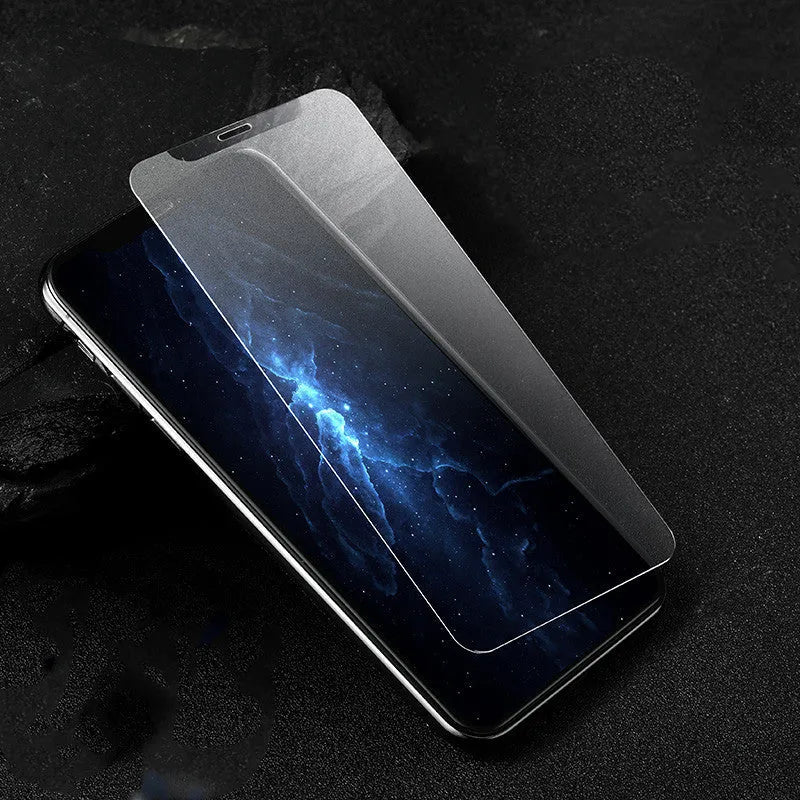 iPhone tempered glass screen protector with anti-fingerprint coating and film applicator