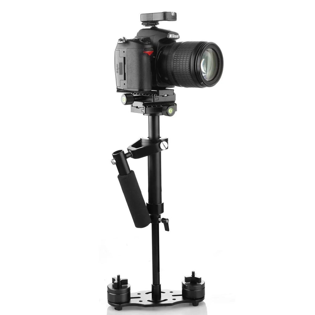 Black S40 and S60 aluminium alloy handheld camera stabiliser with adjustable height.