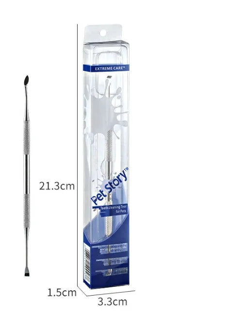 White stainless steel pet beauty pen for removing calculus and tartar from pet teeth