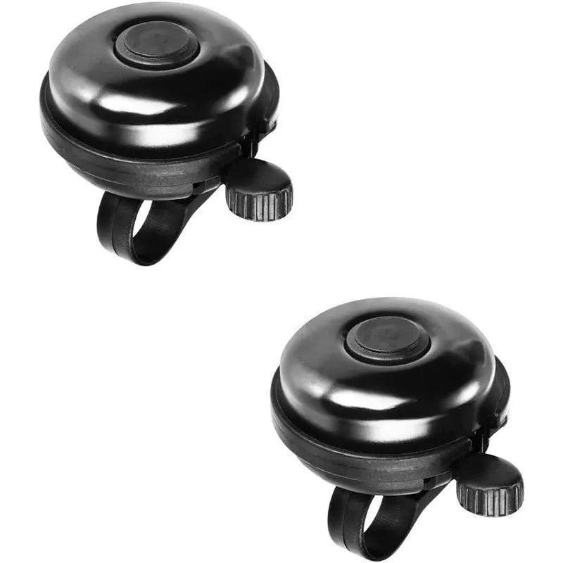 Black 58mm diameter ABS plastic bicycle bell for handlebar mounting