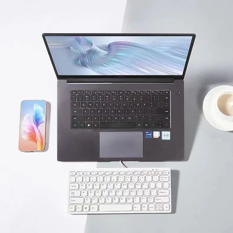 USB wired mini keyboard in black, white, pink or blue with 1.3 metre cable
