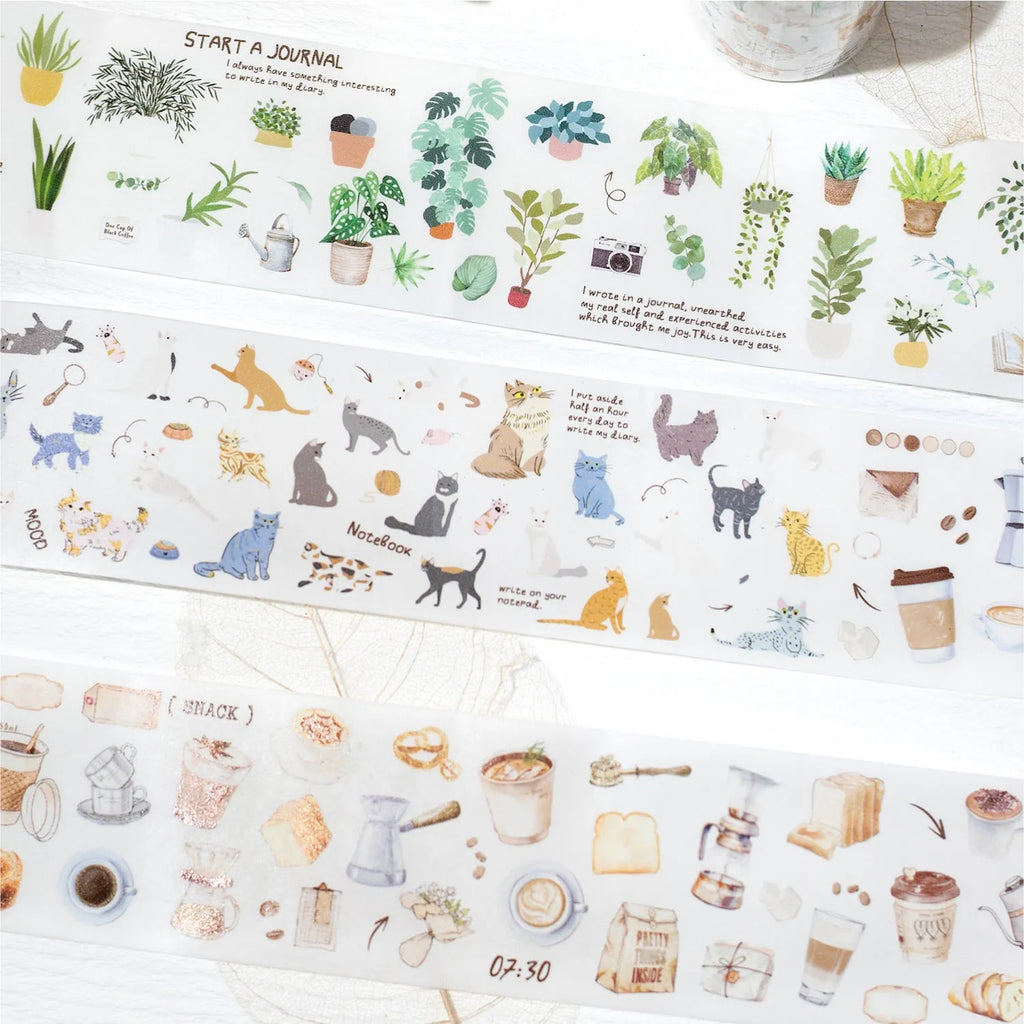 World Shape Series Life Landscaping Journal Stickers set with 4 style options on a 2-metre PET roll. London Street View, City Travelers, Colorful Town, Every Day.