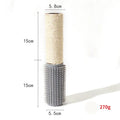 30cm tall brown sisal fibre cat scratching post on wooden floor