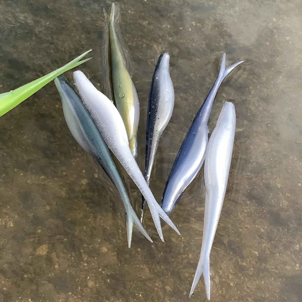TPR Luer soft lure, 12cm 6g two-tone swimbait, five per pack, seven colour options