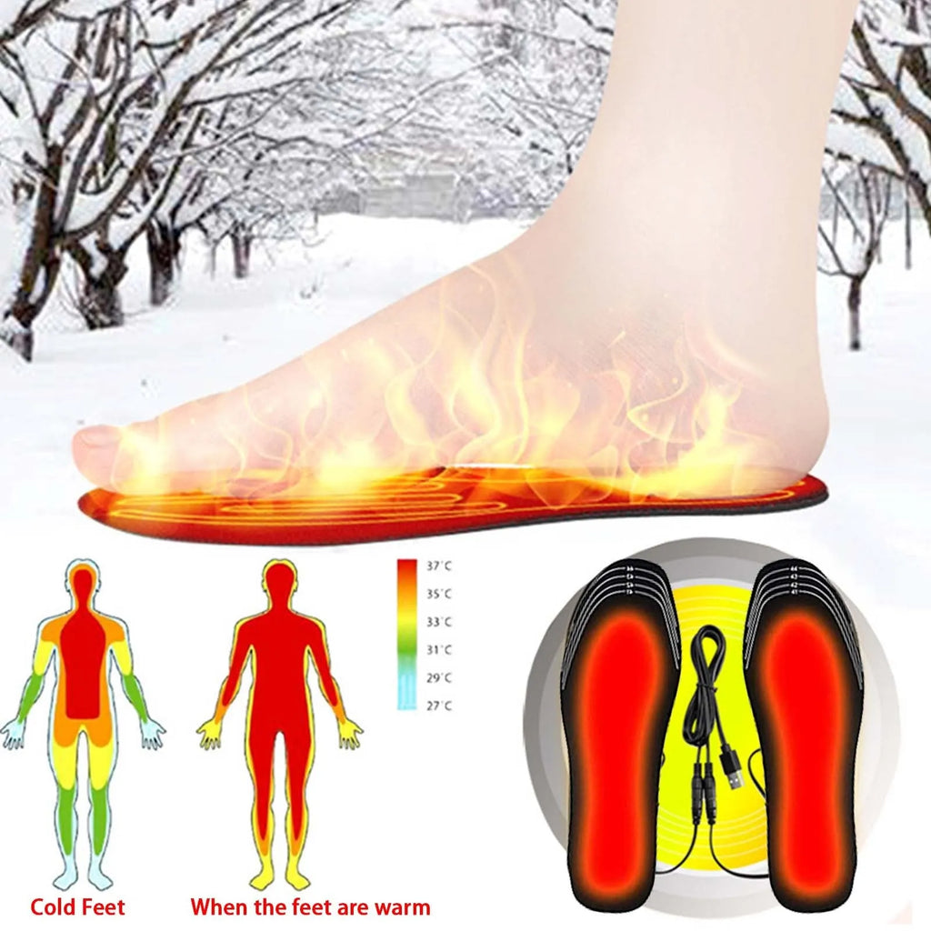 USB heated insoles for boots and sneakers, cuttable design, winter warm pad