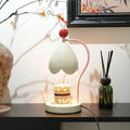 Linglan modern style melting wax fragrance lamp in cream white or dark green with metal holder