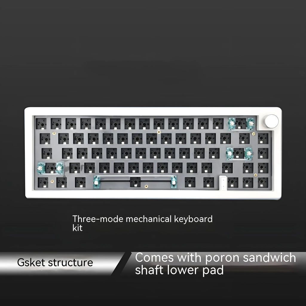 DIY RGB mechanical keyboard kit with knob support in seven ABS colours
