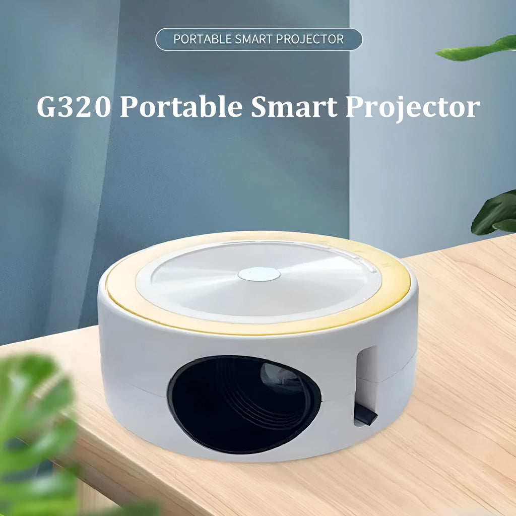 YT200 portable LED projector in black colour with compact 110x47mm dimensions