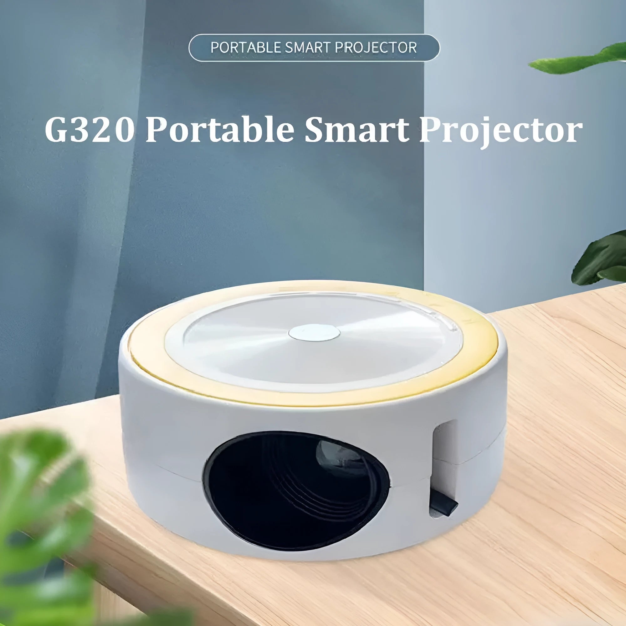 YT200 portable LED projector in black colour with compact 110x47mm dimensions