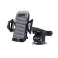 Black car phone holder for dashboard mounting of mobile devices 4.0-7.0 inches wide