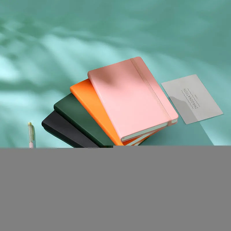 A5 tactile PU hardcover notebook with 96 sheets, available in multiple colours including black and champagne gold