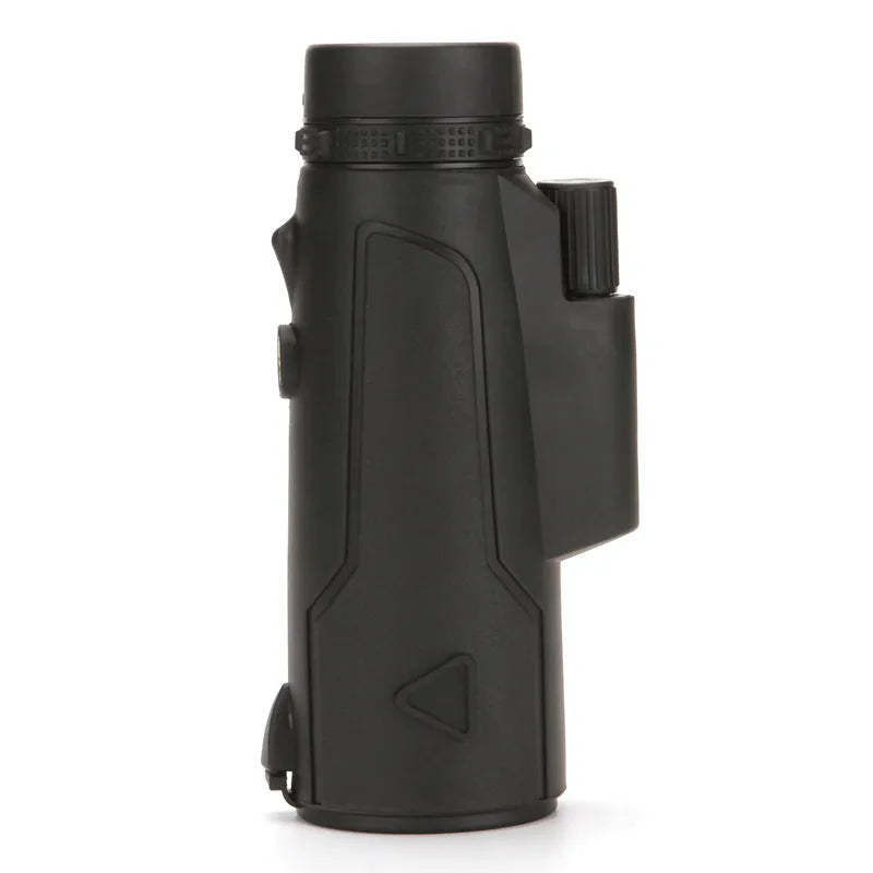 Black 20x50 monocular telescope with 12x zoom on a table