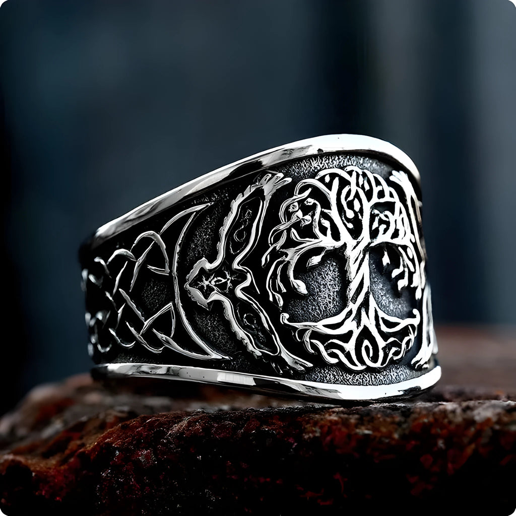 Men's retro titanium steel gemstone ring, thin band, colour BR8 947, sizes 7 to 13