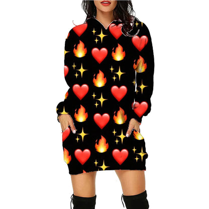 Women's long-sleeved Halloween hoodie with pockets, featuring a unique printed design in a variety of vibrant color options.