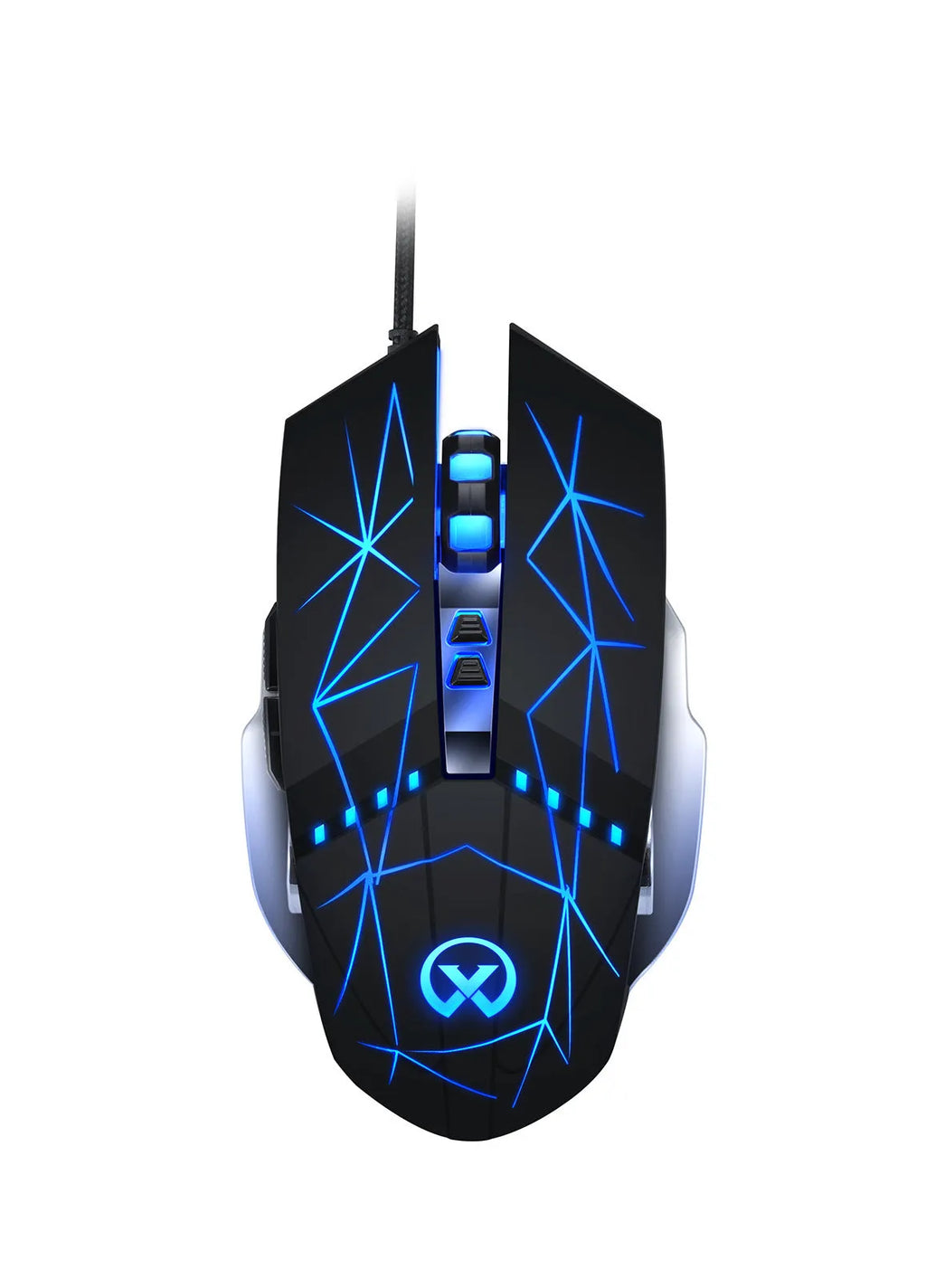 USB optical gaming mouse with touch roller, 1.5m cable, 128x75x39mm, available in black, rubber or white