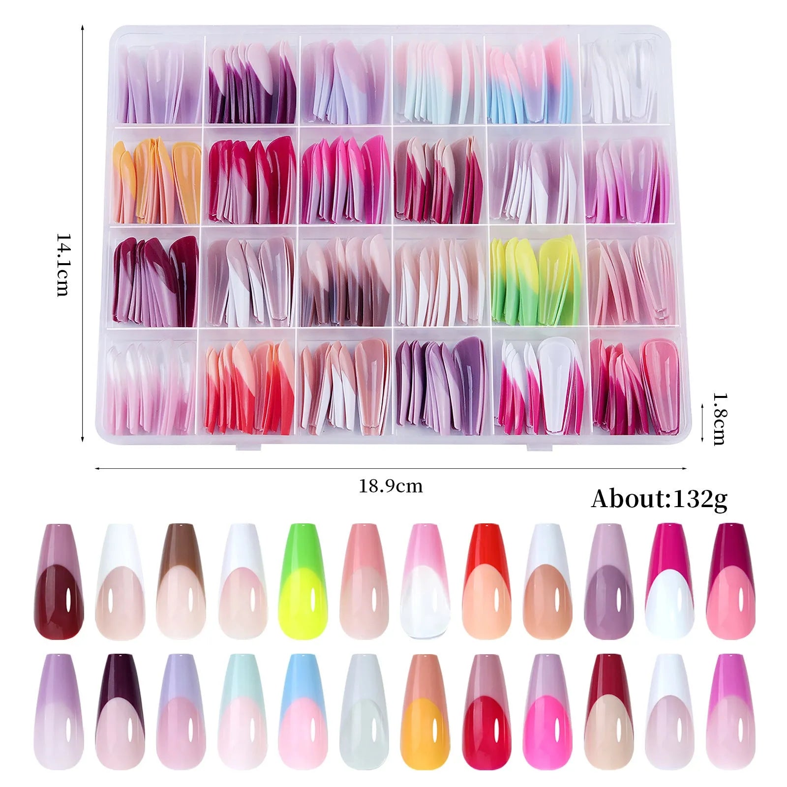 French nail stickers 288-piece set with removable armour style designs in sweet and hot girl patterns