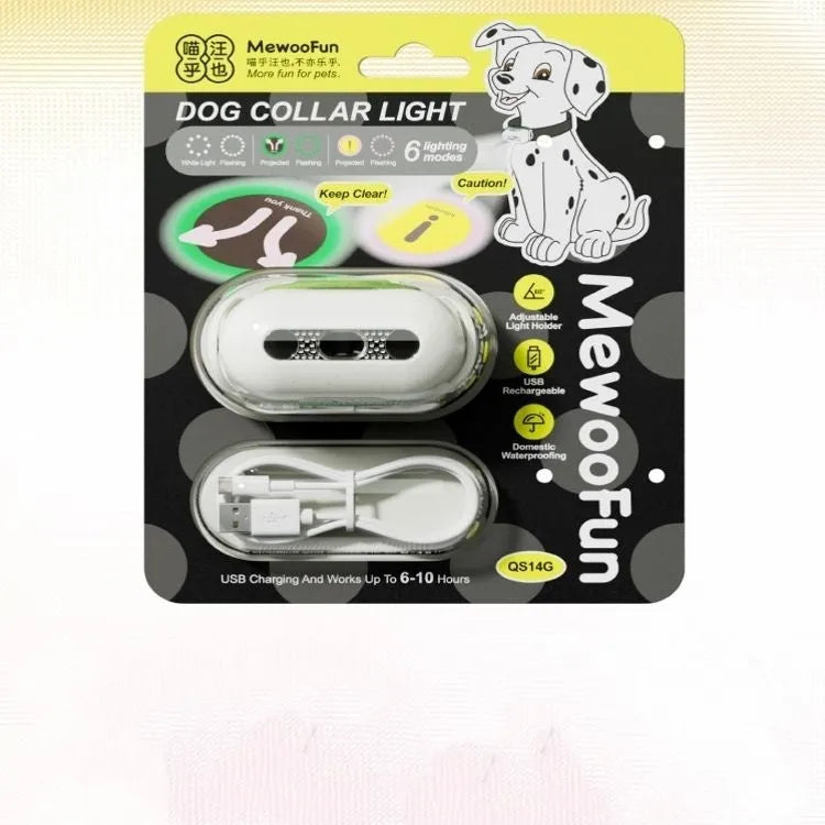 Pet luminous collar hanging lamp ring in four colour variants for small pet visibility