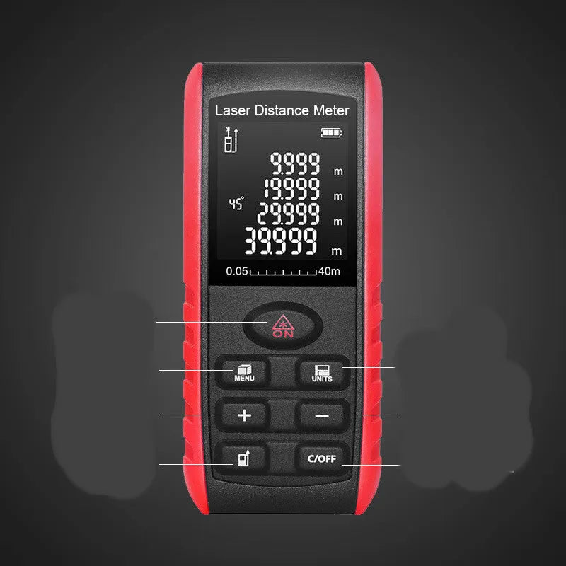 E40 hand-held laser range finder measuring instrument with ABS plastic body