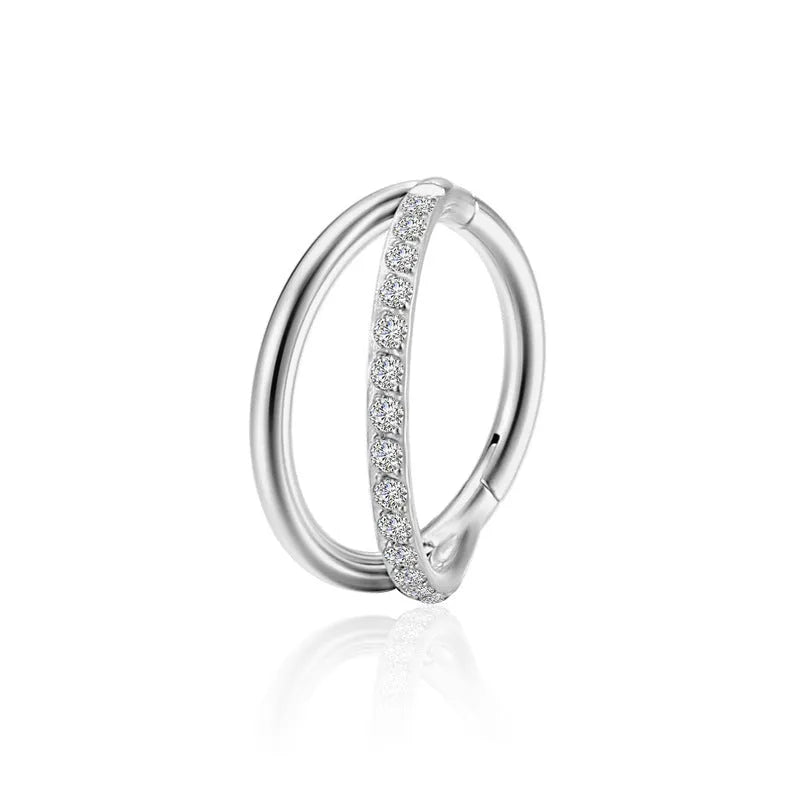 Titanium alloy fork nose ring body piercing jewellery in multiple colours and sizes