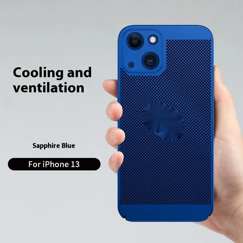 Matte solid colour PC phone case for iPhone showing heat dissipation and fingerprint resistance, in black finish
