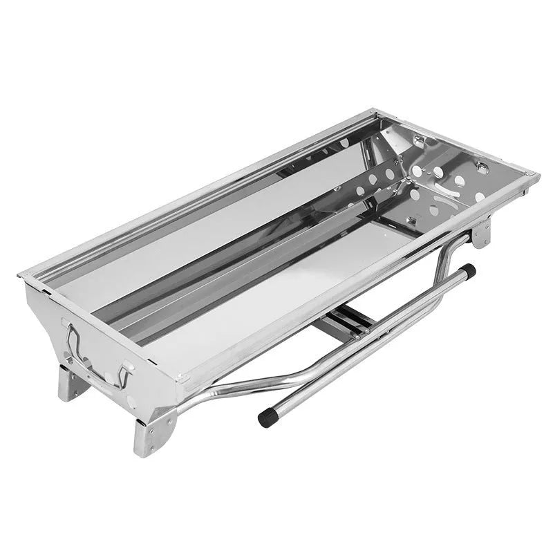 Stainless steel portable barbecue oven with flipping design and charcoal cooking accessories