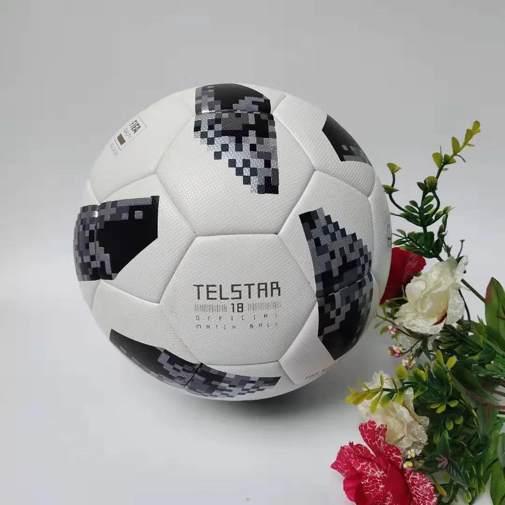 Size 5 football with reinforced PVC cover in blue, gray, and red colour options