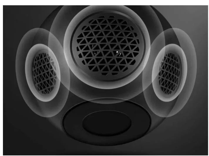 Magic Ball Bluetooth speaker crystal glowing night light black plastic 110mm cube