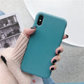 Silicone phone case for iPhone in rose gold, black, light blue and other colours