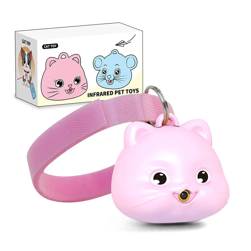 Rechargeable remote control cat training collar with infrared halter coil in pink and blue colour options