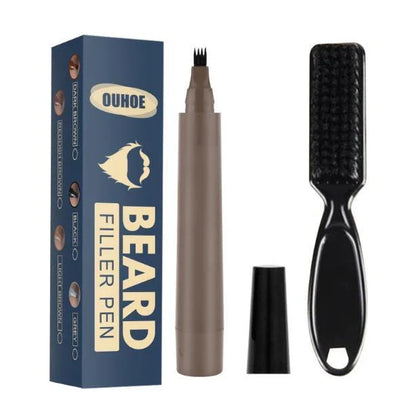 Premium beard filler pencil kit for precisely filling in patchy or thin facial hair for a perfectly contoured, natural-looking beard