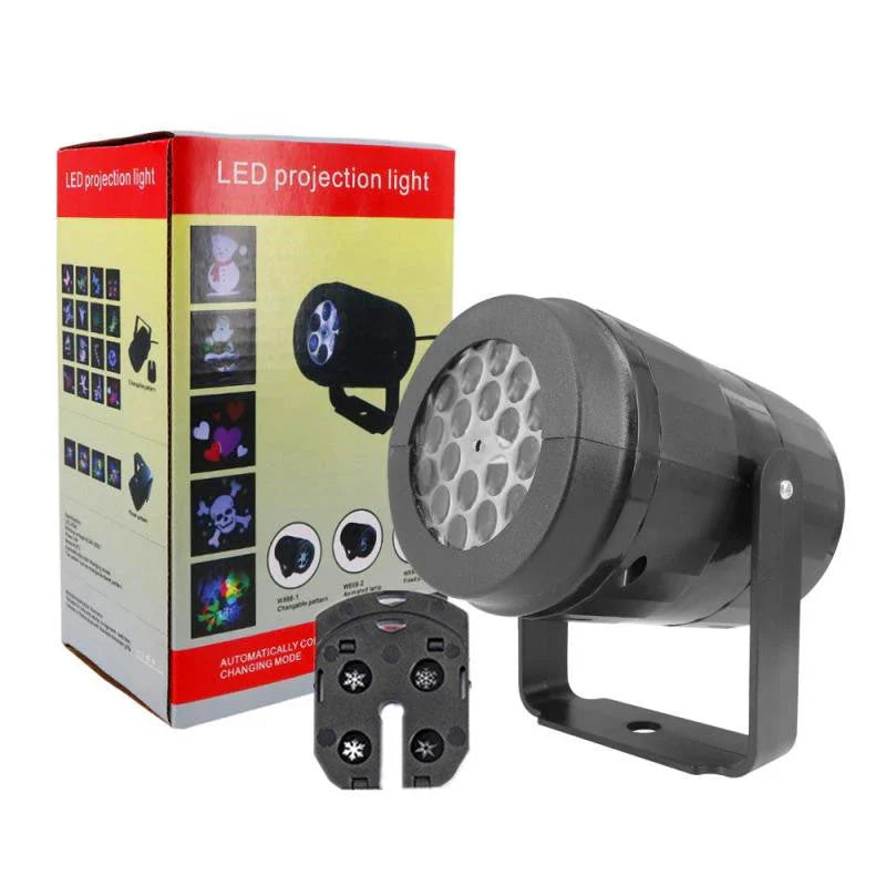 Enchanting Christmas Projector with 16 unique holiday patterns, ideal for indoor and outdoor use