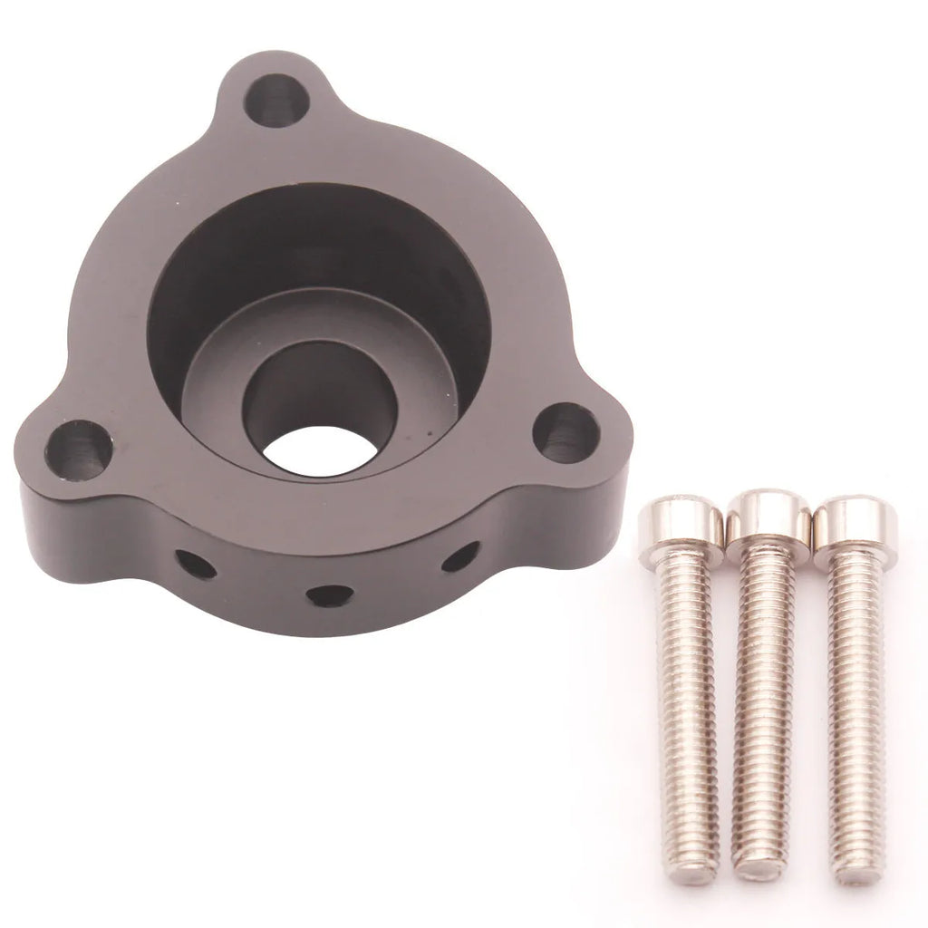 Black aluminum alloy exhaust valve adapter for Mercedes-Benz with three screws