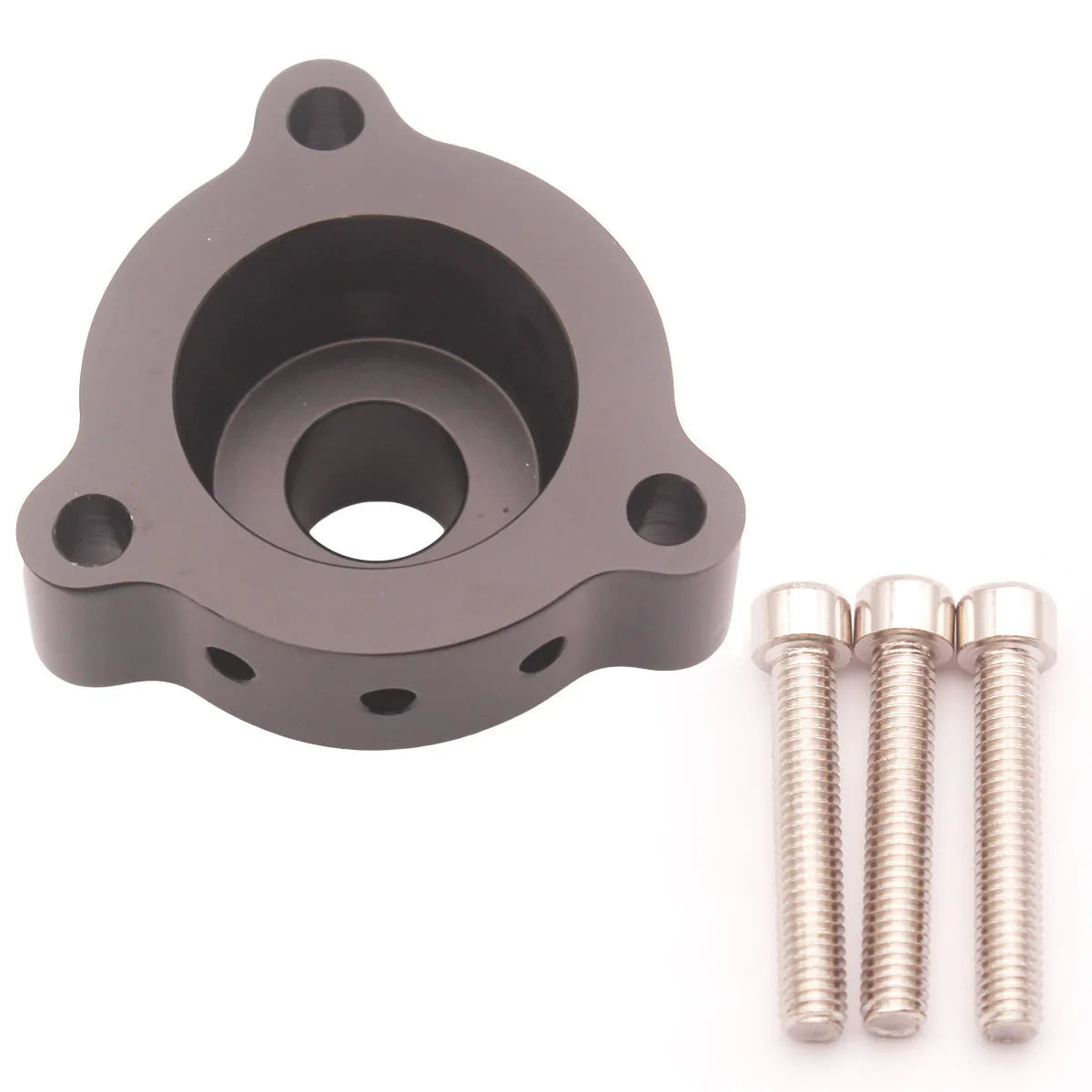 Black aluminum alloy exhaust valve adapter for Mercedes-Benz with three screws