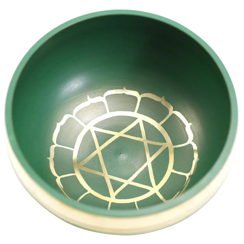 Handmade colourful Himalaya singing bowl measuring 7.8cm for meditation and yoga
