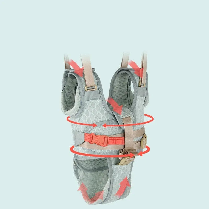 Toddler belt for ages 8 to 28 months in mint blue, cherry pink and monsoon grey mesh or cotton