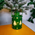Nordic-style wrought iron Christmas LED candle lantern in green, white, or red colour options