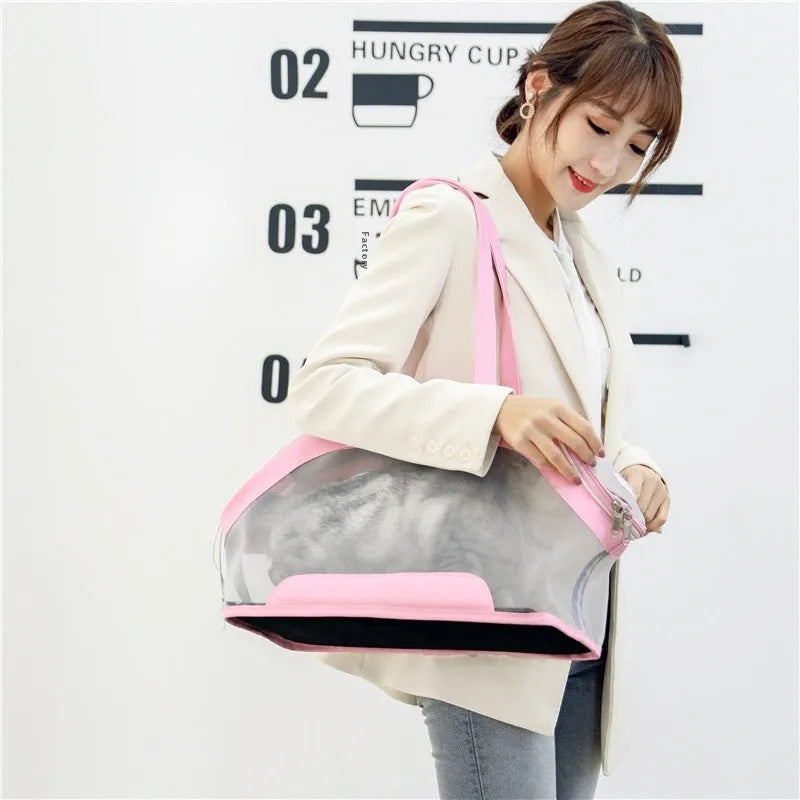 MOORPET genuine leather cat carry bag in Milan White colour with 25L capacity