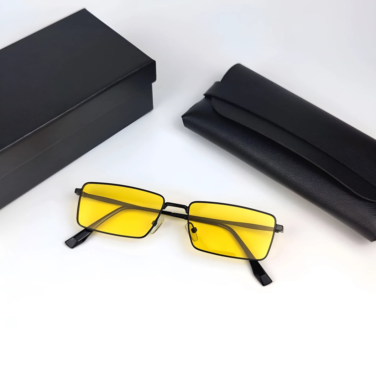 Night super clear yellow film sunglasses for men, simple style with yellow lenses for driving and fishing