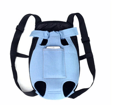 A portable dog carrier backpack featuring breathable mesh design, adjustable straps, and cushioned back panel for comfortable pet transport.