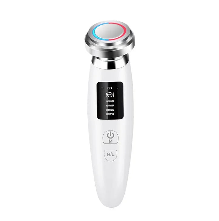 Pink cleansing and rejuvenating beauty instrument measuring 185mm long