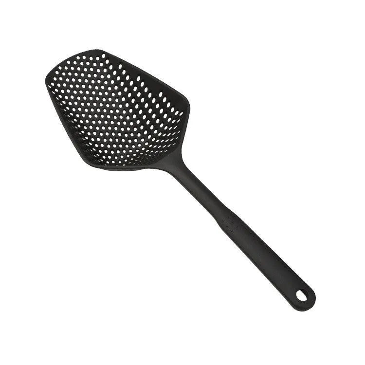 Nylon kitchen scoop colander strainer in assorted colours for draining fried food or soup