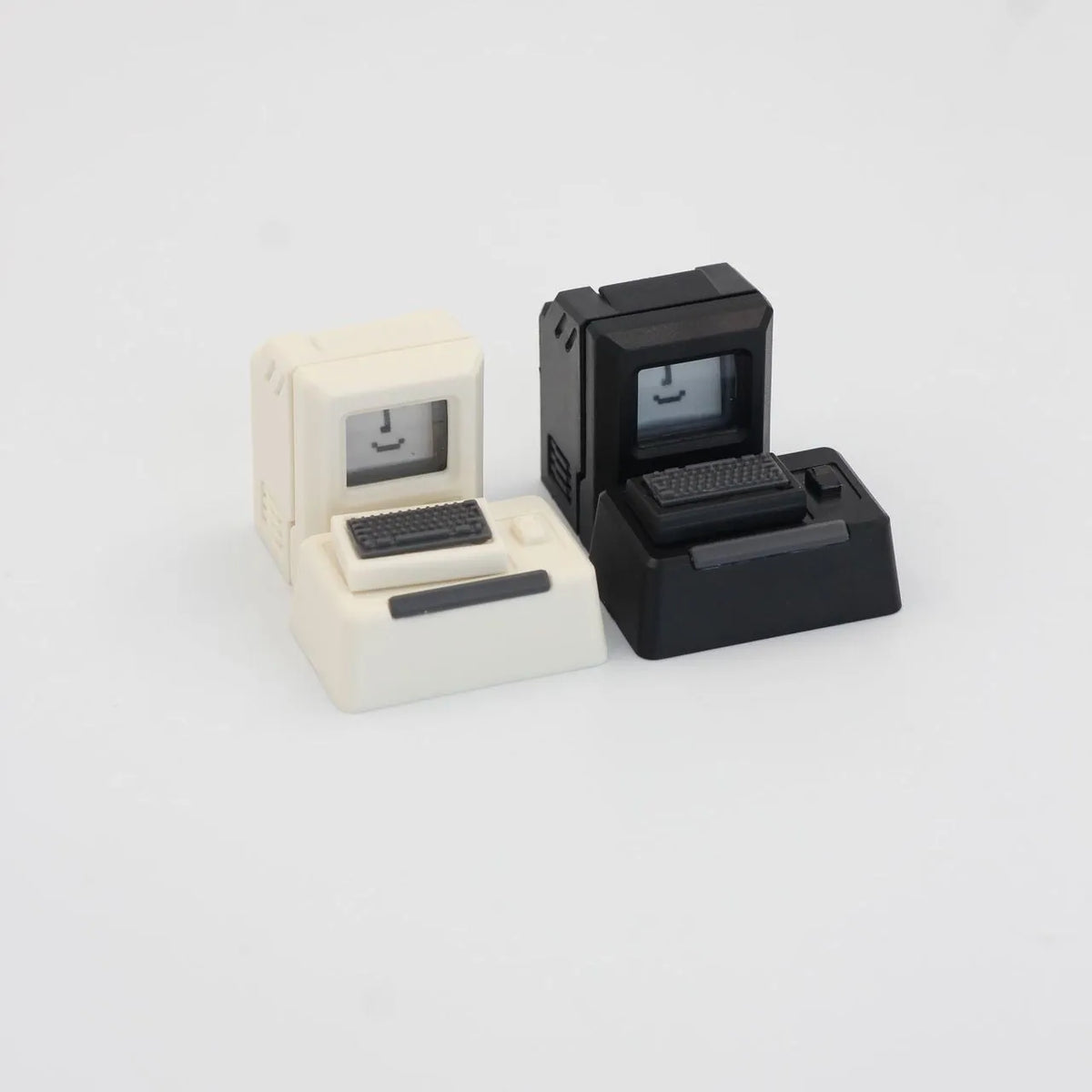 80s Macintosh retro translucent mechanical keyboard keycap in white, pink, red, black or silver grey plastic