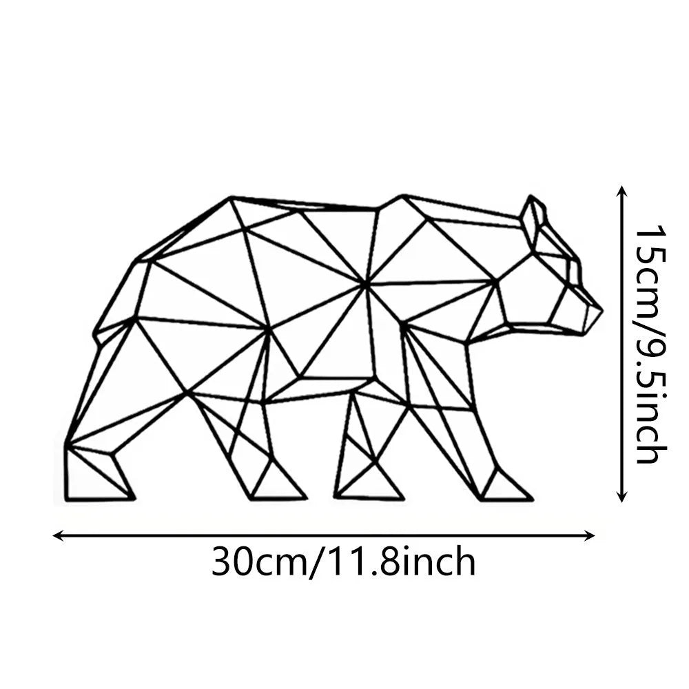 Polar bear silhouette iron wall hanging decoration in KY-A33 line bear Chinese style