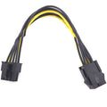 6P to 8P graphics card power extension cable with 20cm length and black connectors