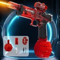Electric water pistol with light effects showing automatic water feeding system