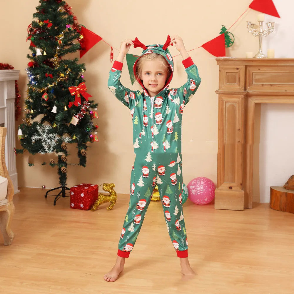 Family matching pyjamas set for baby boys Christmas featuring polyester soft fabric in picture colour