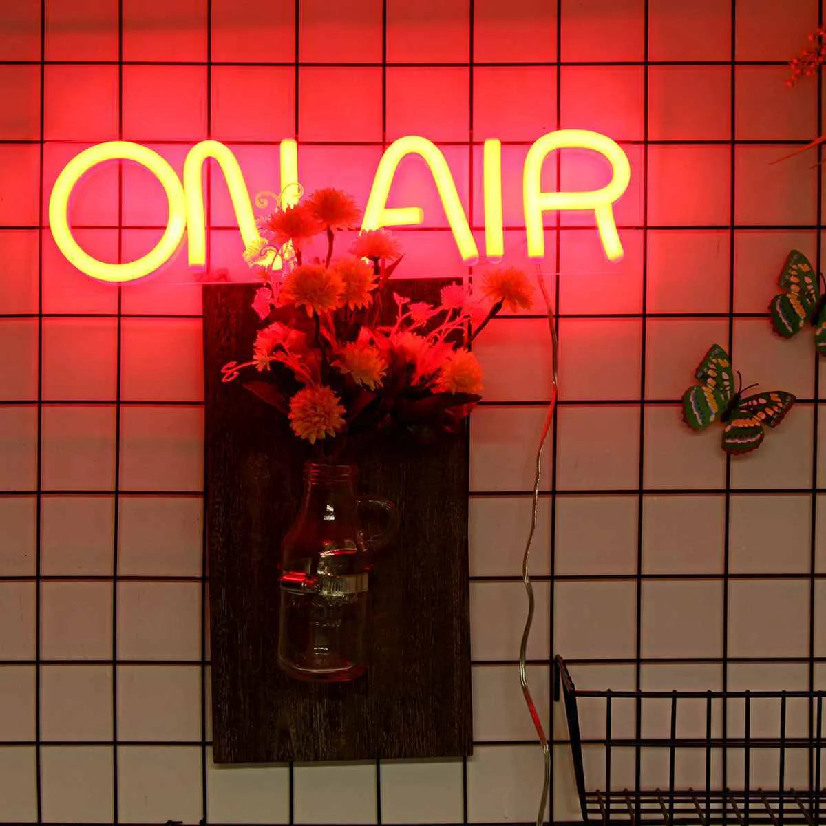 Handmade acrylic decorative light sign with custom LED neon design measuring 40cm wide