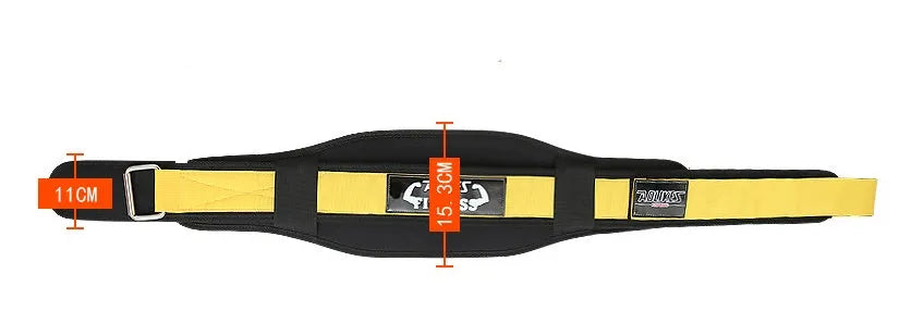 Nylon fitness weightlifting waistband for adults in black, red, or yellow.