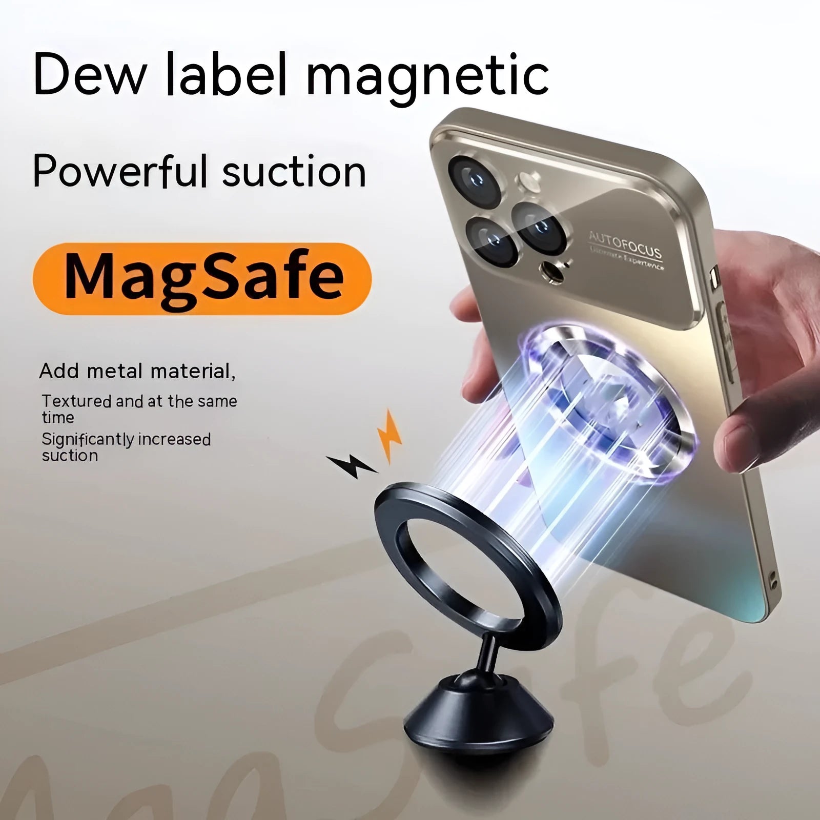 AG nano frosted magnetic suction phone case with large window, titanium gray, for iPhone models